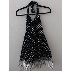 Halter Dress Small Vintage-Inspired Polka Dot Dress with Romantic Coquette Vibes